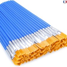 anezus Lot de 50 Petits pinceaux Plats pour Enfants, pour Aquarelle, Acrylique,
