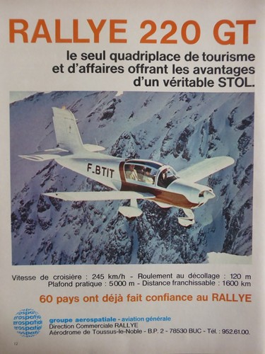 1973 pub aerospatiale avion - 2/1973,