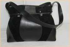 Sac Cabas Cuir et Daim Noir