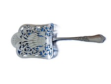 MAGNIFIQUE PELLE A ASPERGES ARGENT MASSIF POINCON MINERVE