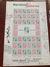 FEUILLE MARIANNE ET LA JEUNESSE 2013 SURCHARGEE " MARIANNE 1944-20** PORT OFFERT