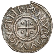 Monnaie carolingienne - Louis Ier - Denier au temple - argent - Prou.1016 var