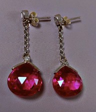 Superbe boucles d'oreilles argent Rubis earrings sterling silver rubis bijou