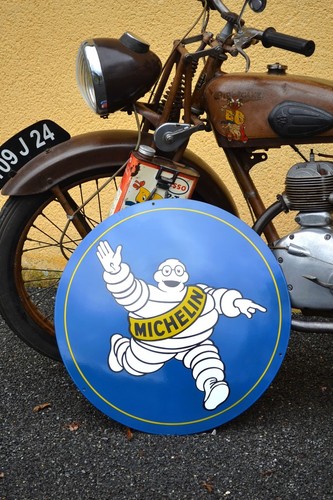 Plaque emaillee michelin ronde - plaque,