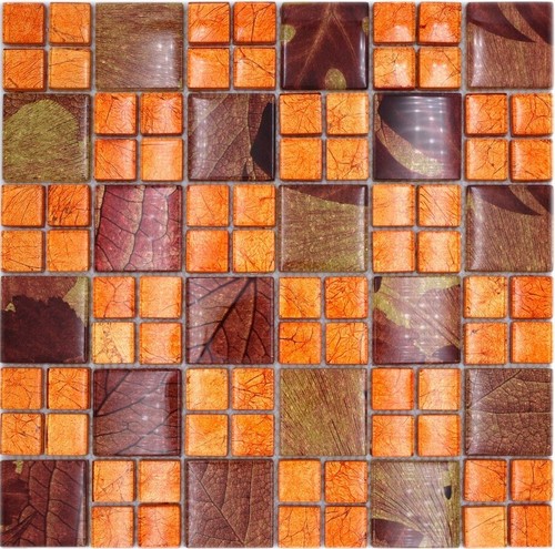Mosaïque verre orange art - orange,