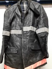 Veste Cuir Pompier Feux Ancienne Obsolète T74