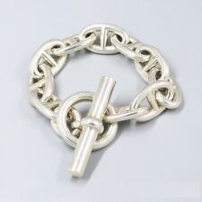 Bracelet Chaine D'Ancre Hermes TGM Taille 2000s Argent 925 Longueur 20,5 Cm