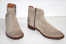 CATARINA MARTINS Boots Daim Beige Doublées Cuir Petits Talons T 39 TBE