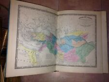 ATLAS HISTORIQUE ET GEOGRAPHIQUE F. ANSART XIXe SIECLE 12 CARTES DOUBLE PAGE