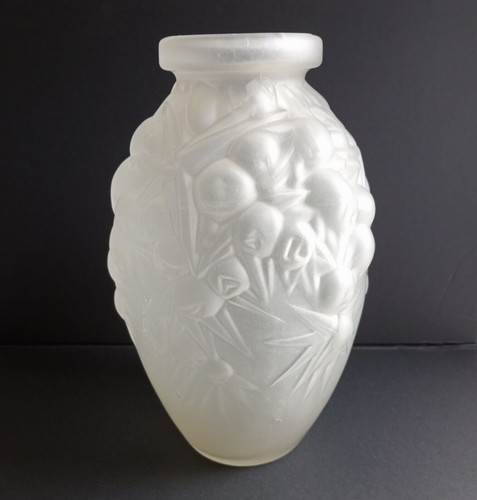 Vase opaline blanc dépoli - vase,