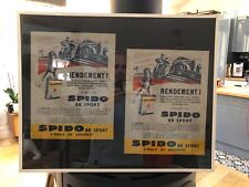 2 Publicités en couleurs anciennes (buvard ?) Huile pour voiture SPIDO BR Sport