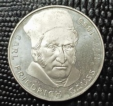ALLEMAGNE 5 MARK 1977 J Carl Friedrich GAUSS - Argent 29 mm