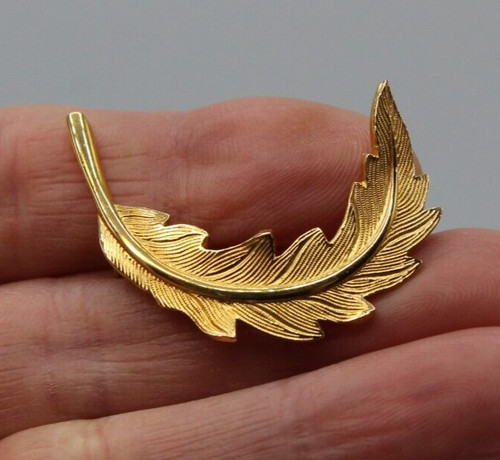 Ancienne broche plume - ancienne, en