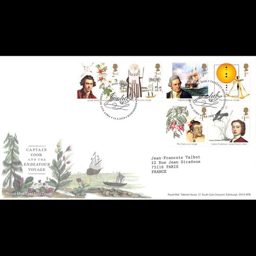 Fdc royal mail james cook - fdc,