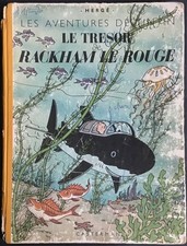 TINTIN Le Trésor de Rackham Le Rouge 4ème plat A24 DJ EO de 1945 État moyen