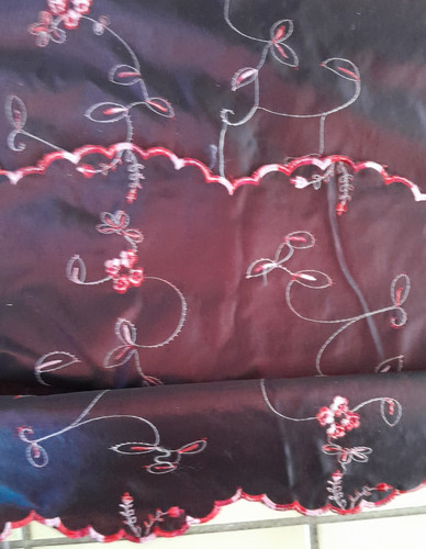 Tissu satine bordeaux rouge - satine,