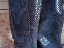 BOTTES REBECA SANVER.POINTURE:34.COLORIS REPTILE BLEU/MARRON.