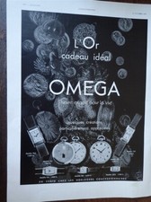OMEGA montre OR + poudre MATITE de LT PIVER publicité papier ILLUSTRATION 1933