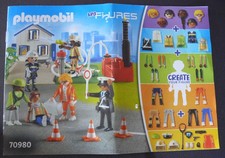Pompier, secouristes, docteur, policier - Playmobil my figures 70980 avec notice