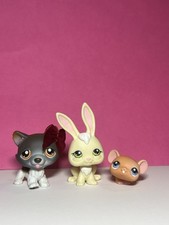 🌸Littlest Pet Shop Lot Brown Husky #174 Rabbit #178 Mouse #179 Authentic Lps🌸