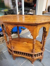 Table Orientale En Marqueterie, Guéridon à Deux Plateaux, époque Fin XIX ème