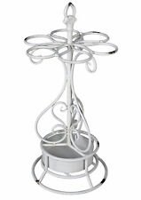 Support / Pied pour Parasol Métal Porte-Parapluie Maison de Campagne Blanc Tige