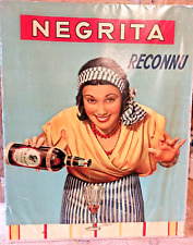 Affiche papier sur carton publicitaire RHUM NEGRITA