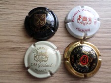lot de 4 capsules champagne Hautvillers, Maurice Grumier, Bernard Hatté, Gouland