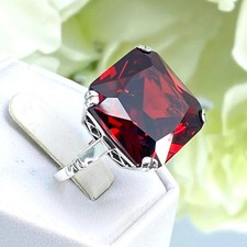 Bague grenat rouge bordeaux unique, bague grenat rouge foncé, bague grenat...