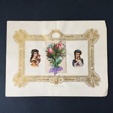Planche Litho Doré XIXè Grands Chromos Victorian Oblaten Glanzbild Découpi 19thC