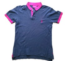 Polo homme Vicomte Arthur - S - Bleu marine et rose