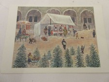 CP CARTE POSTALE TABLEAU SUISSE VOEUX Hanny LUTHI Le MARCHAND d'ARBRES de NOEL