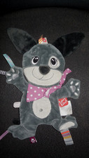 Doudou plat chien lapin gris