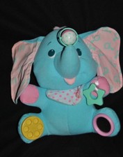 Doudou Elephant Bleu PLAYSKOOL 1993 Hasbro Activité  Miroir Bruissement Papier