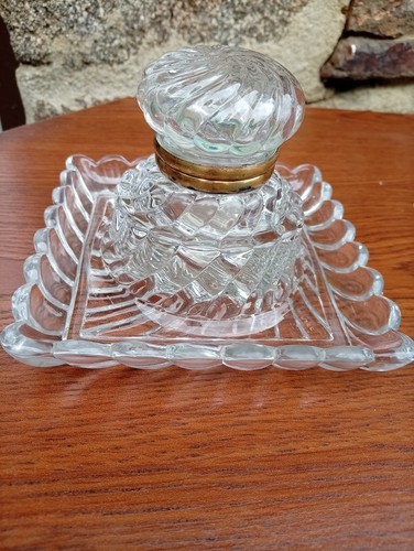 Ancien encrier cristal de - encrier,