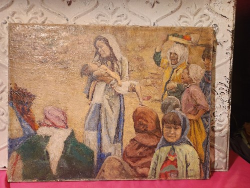 Tableau huile sur toile - , scène