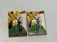 2 PINS PIN ENAMEL DIVERS CREDIT LYONNAIS BANK BANQUE PETANQUE BOULE ZAMAC EGF