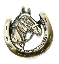 Heurtoir de porte cheval en laiton Dora avec finition ancienne taille 5 pouces