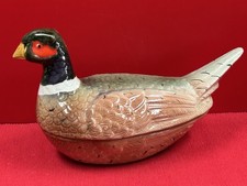 Terrine faience barbotine Michel Caugant faisan 25,5 x 11,5 x H 15 cm