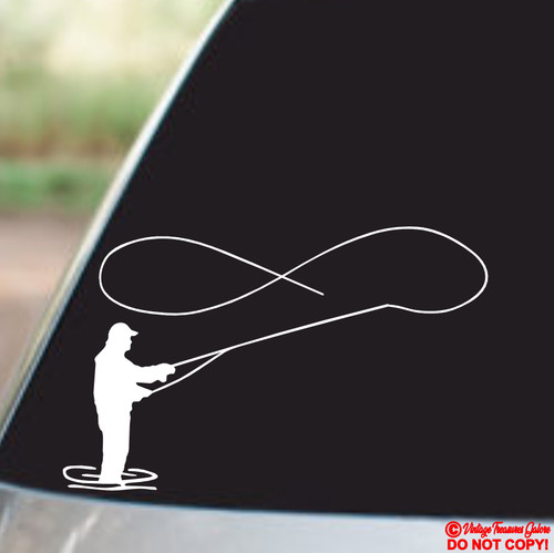 Fly fishing vinyl decal - vinyl,