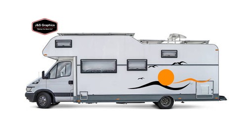 Waves and seagulls camper van - and,