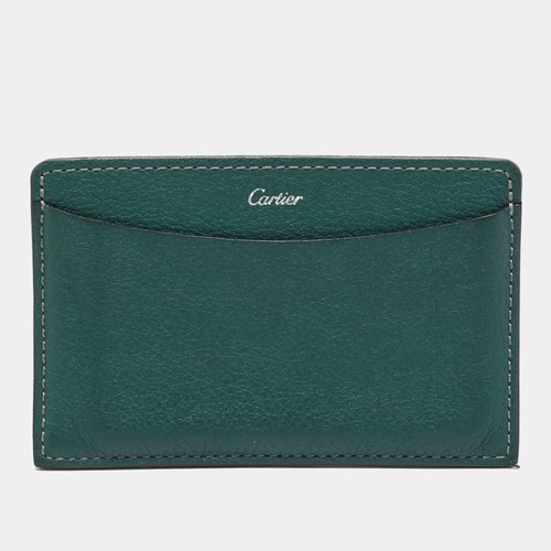 Porte cartes cuir vert - en,