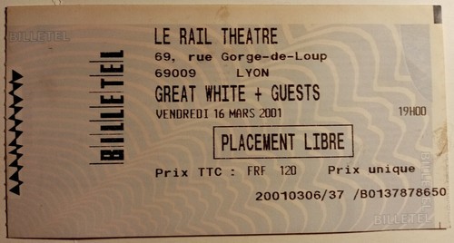Great white ticket billet - great,