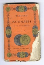 TABLEAU DES MONNAIES OR & ARGENT DU MONDE 30 PLANCHES CHROMO. XIXe NUMISMATIQUE