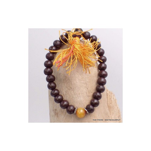 Bracelet tibétain mala bois