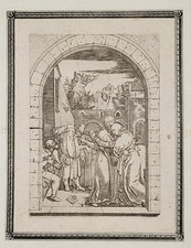 Marcantonio RAIMONDI (c.1480-1527/34) - Joachim et Anne, Gravure d'après Dürer