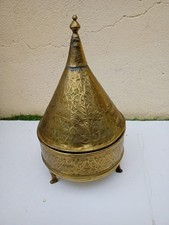 -AFRIQUE du NORD ANCIEN PLAT TAJINE  EN LAITON  OBJET ETHNIQUE
