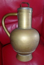 GRANDE CANNE A LAIT NORMANDE RARE FORME LAITON ÉTAMAGE ART POPULAIRE