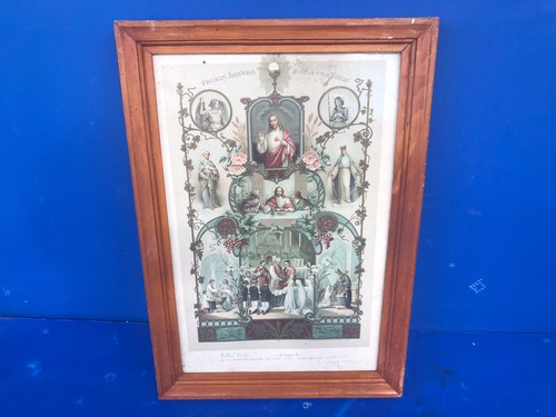 Ancien cadre photo bois et - en,