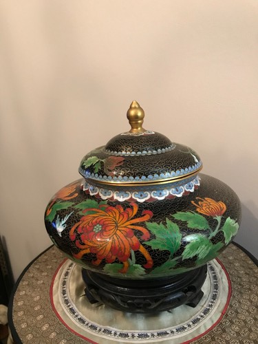 Cloisonne bonbonniere bronze - cloisonne,